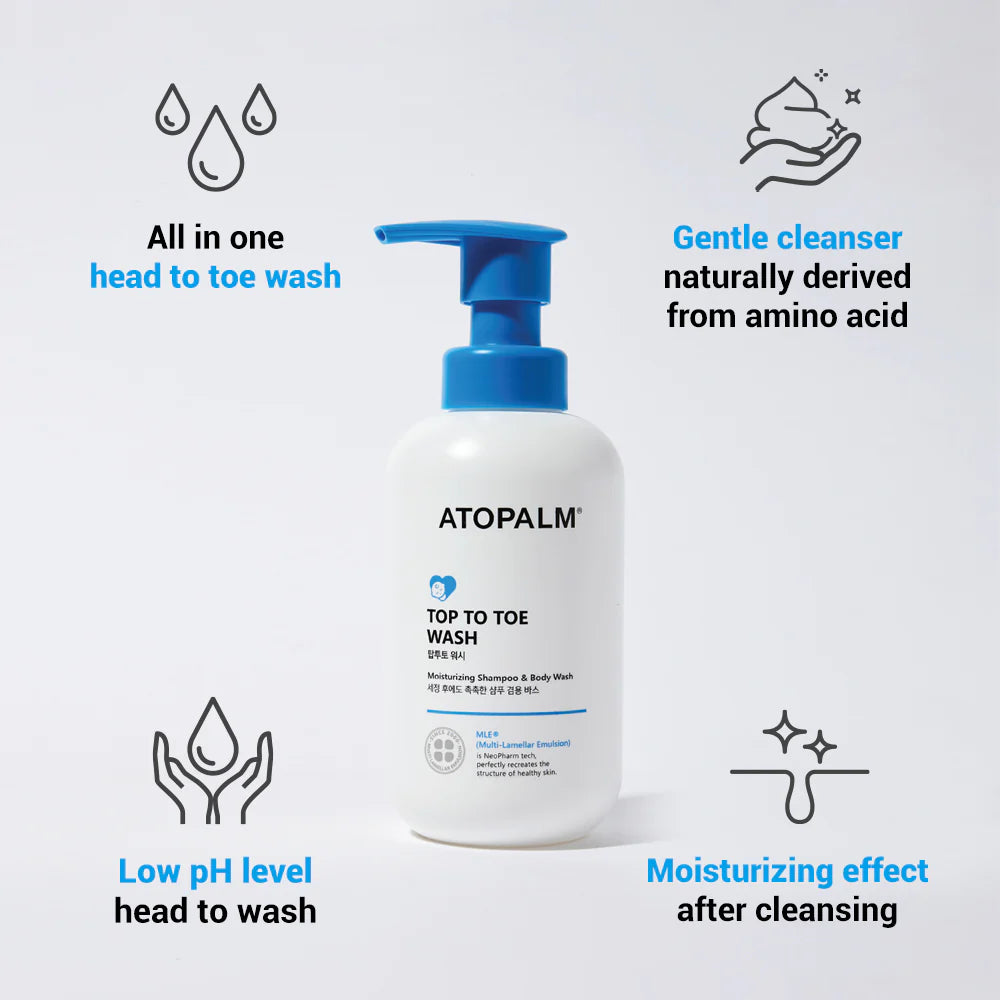 ATOPALM Top to Toe Body Wash and Shampoo for newborn babies and infants