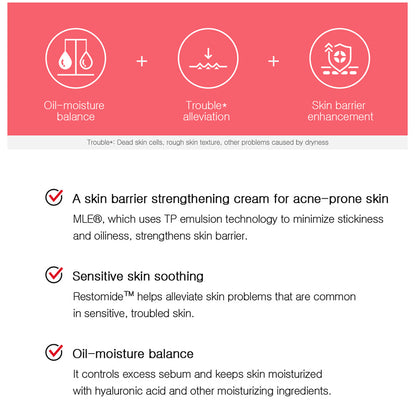 Skin barrier strengthening cream for acne-prone skin