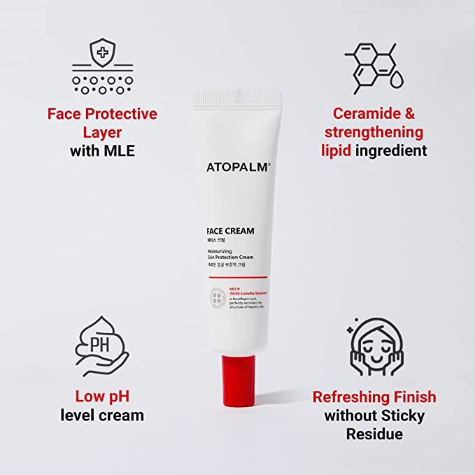 ATOPALM Face Cream with ceramides, a low pH hypoallergenic moisturising ...